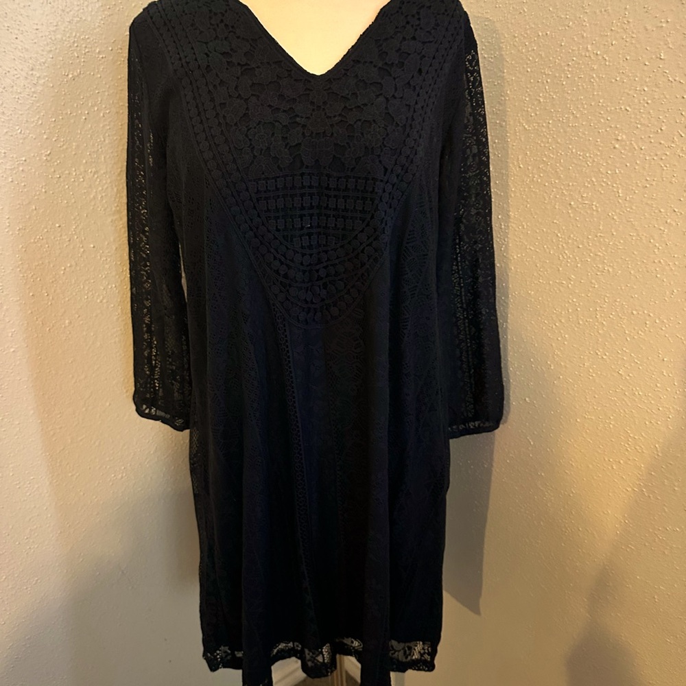 Xhilarartion Navy blue lace dress